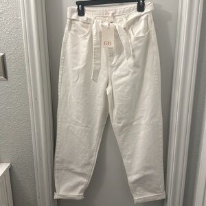 NWT GB High Rise Self Tie Waist Rolled Cuff Straight
Jeans